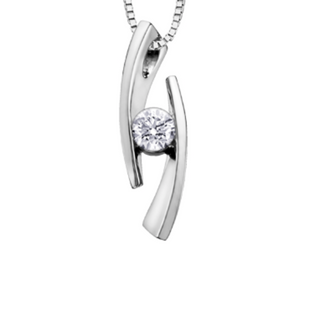 Colgante de diamantes canadienses de oro blanco de 14 quilates de 0,23 a 1,00 quilates