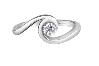14K White Gold 0.23cttw Diamond Engagement Ring, Size 6