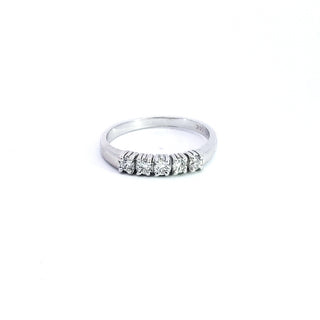 Anillo de oro blanco de 14 quilates con diamantes de 0,33 quilates, talla 6,5
