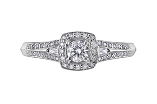 Diamond ring with a white background