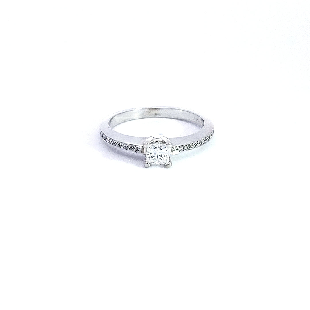Diamond ring on a white background