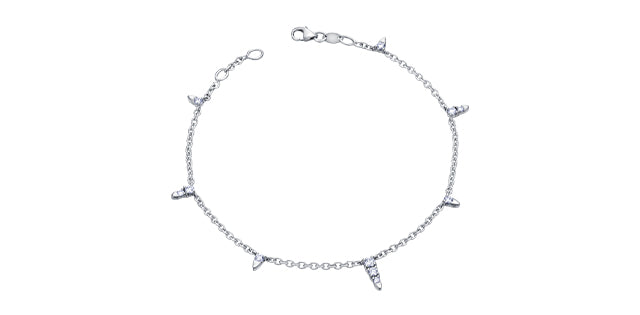 Brazalete de tenis de diamantes canadienses de 0,50 quilates en oro blanco de 14 quilates