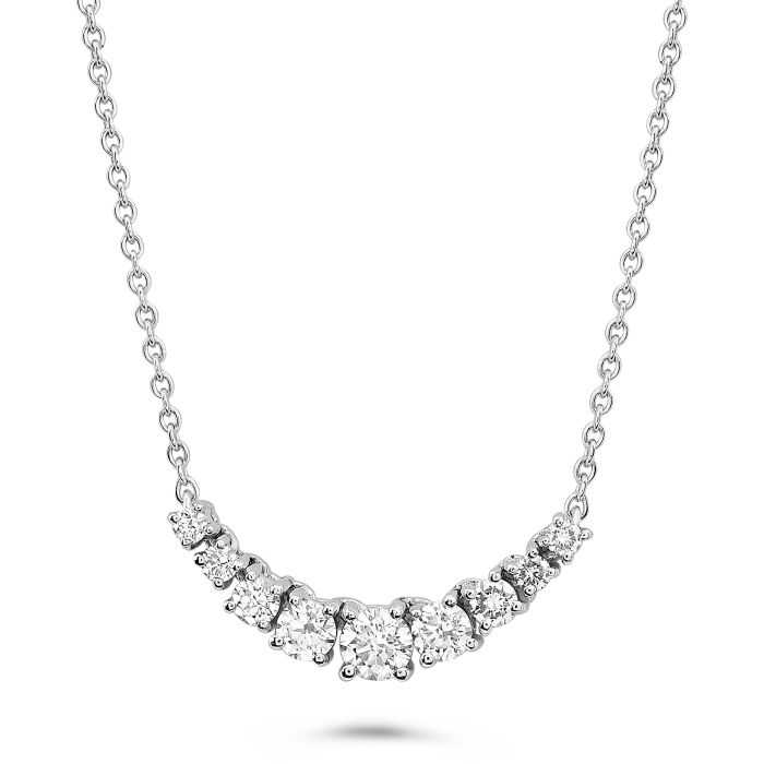 Diamond necklace on a white background