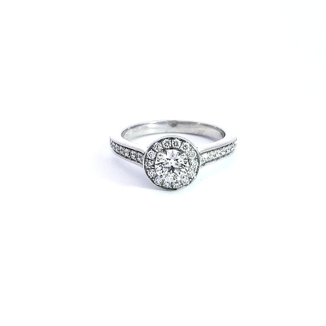 Diamond ring on a white background