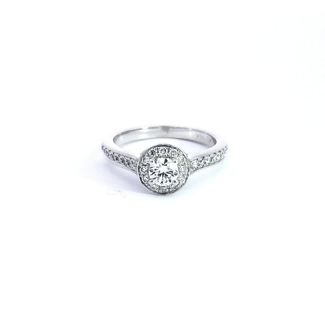 Diamond ring on a white background