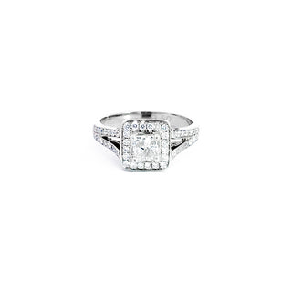 Diamond ring with a white background