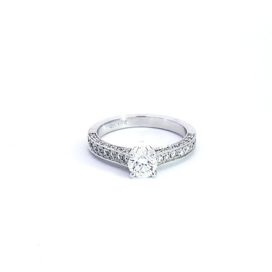 Diamond ring with a white background