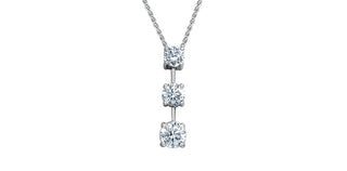 Diamond necklace on a white background