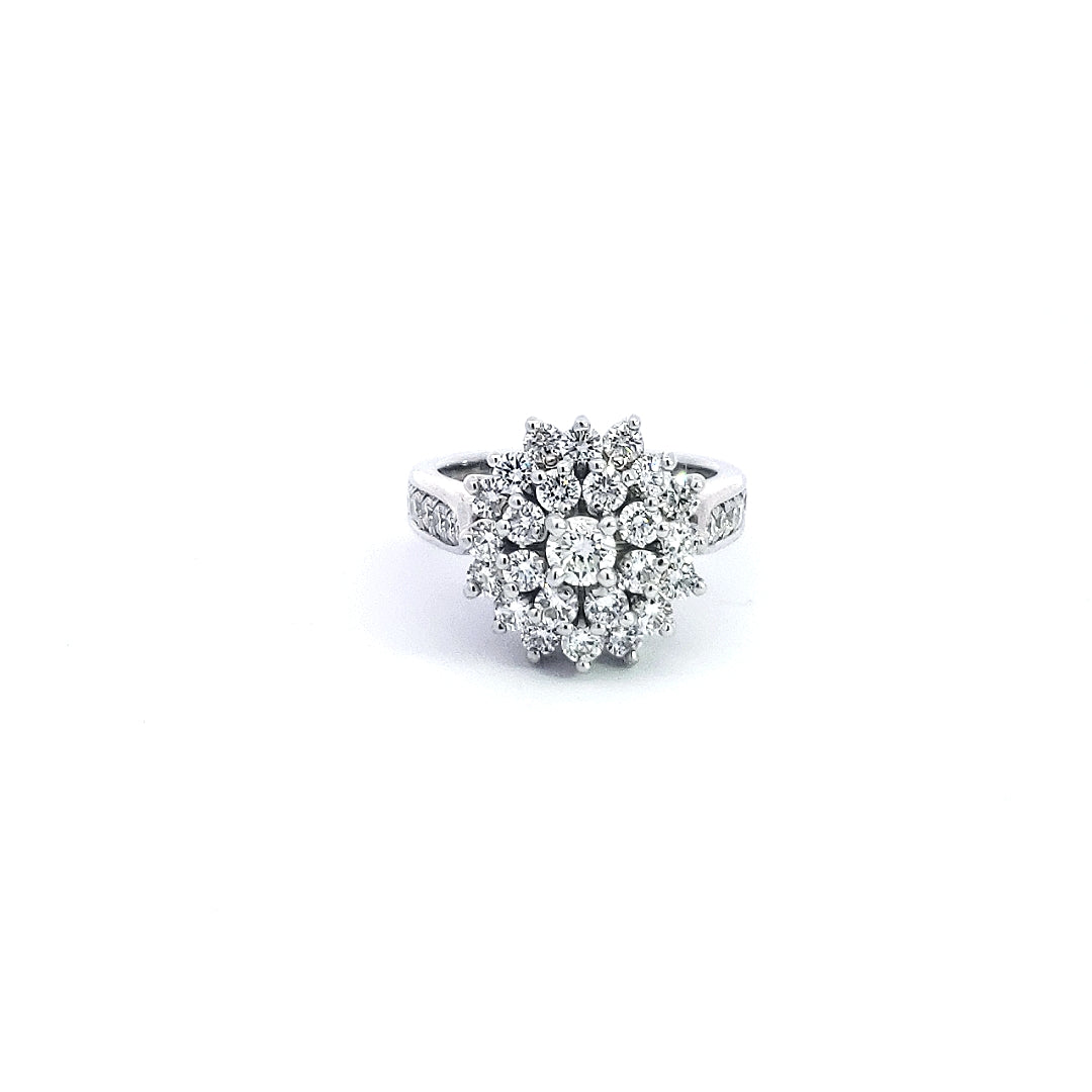 Diamond ring on a white background