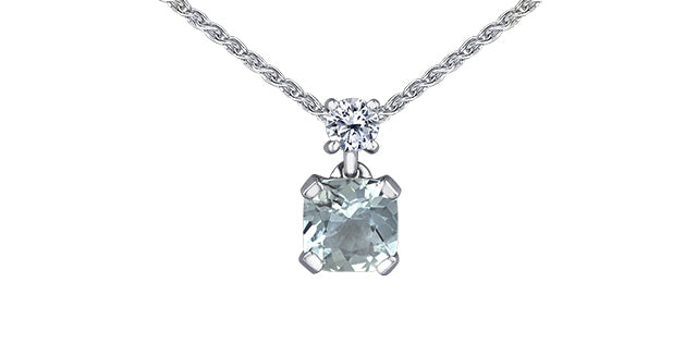 Diamond necklace with a clear gemstone on a white background