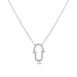 14K White Gold Diamond Necklace, 18"