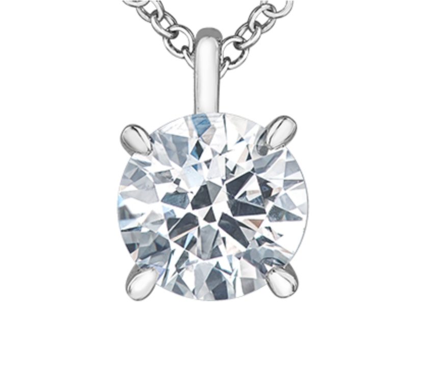 Diamond pendant on a white background