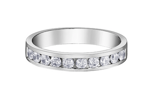 14K White, Yellow, or Rose Gold 0.30-2.00cttw Canadian Channel Set Diamond Band