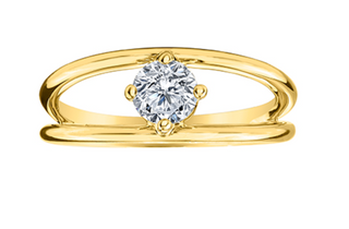 14K Yellow Gold 0.50cttw Round Brilliant Canadian Diamond Engagement Ring