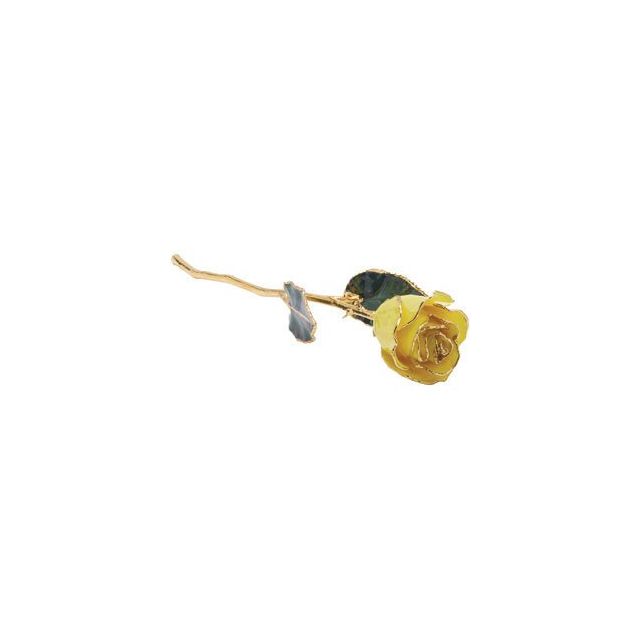 24K Gold Dipped Lacquered Genuine Yellow Rose