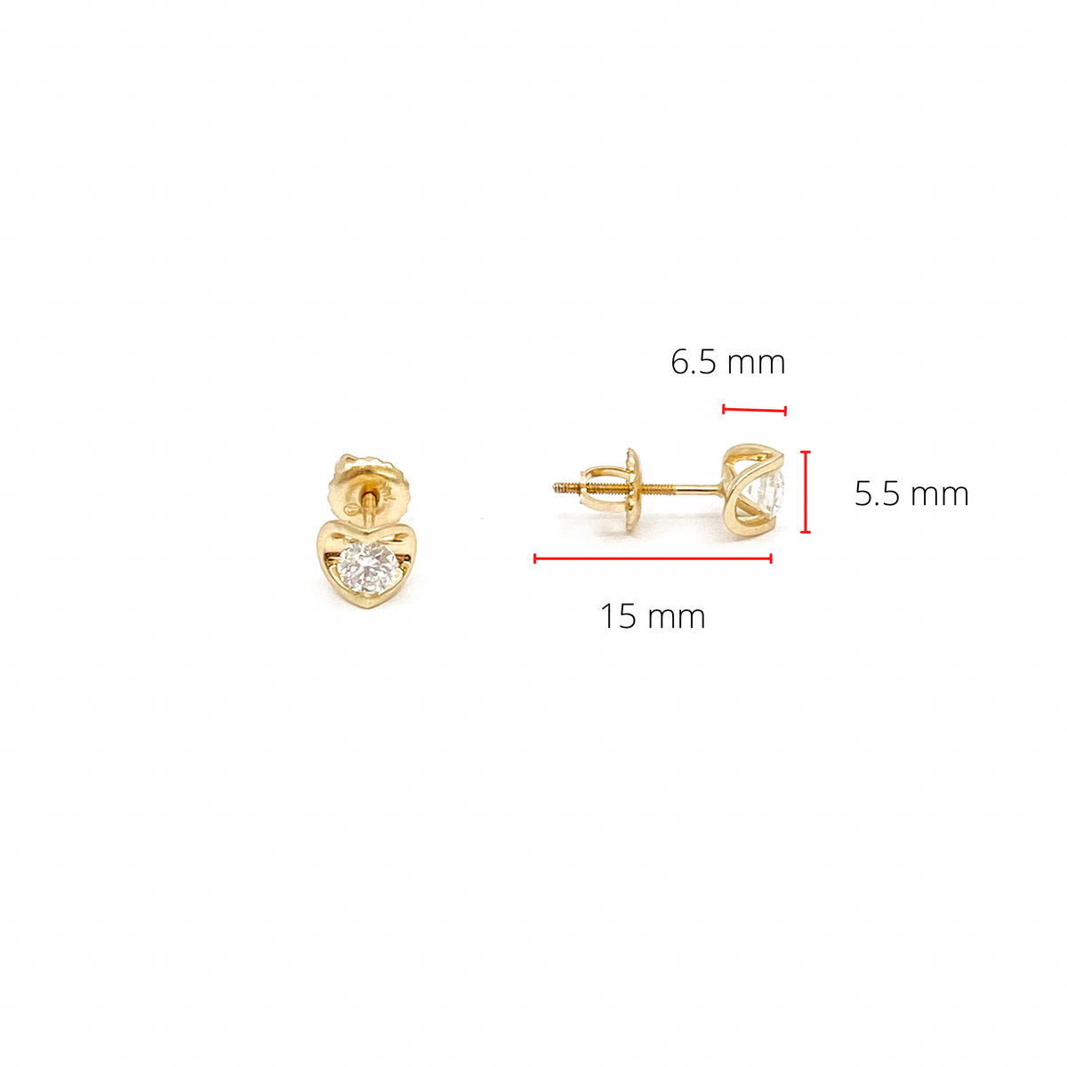 14K Yellow Gold 0.40cttw Round Cut Canadian Diamond Stud Earrings