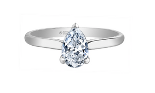 18K White Gold & Palladium Alloy (hypoallergenic) 0.30-1.00cttw Pear Shape Canadian Diamond Engagement Ring