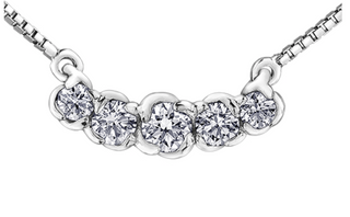 18K White Gold & Palladium Alloy(hypoallergenic) 0.32cttw Canadian Diamond Pendant