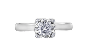 Diamond ring on a white background