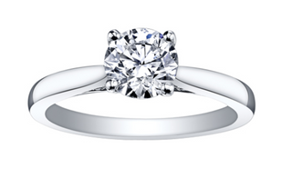 18K White Gold & Palladium Alloy (hypoallergenic) 0.35-1.53cttw Canadian Diamond Engagement Ring