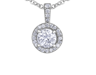 18K White Gold & Palladium Alloy(hypoallergenic) 0.38cttw Canadian Diamond Pendant
