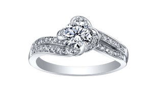 18K White Gold Palladium Alloy (hypoallergenic) 0.50-0.90cttw Round Brilliant Canadian Diamond Engagement Ring
