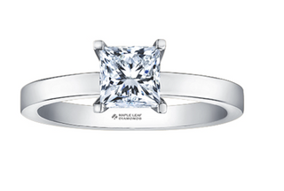 18K White Gold & Palladium Alloy (hypoallergenic) 0.50-1.00cttw Princess Cut Canadian Diamond Engagement Ring
