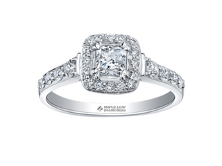 18K White Gold & Palladium Alloy (hypoallergenic) 0.50-1.65cttw Canadian Diamond Engagement Ring
