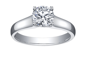 Diamond ring with a white background