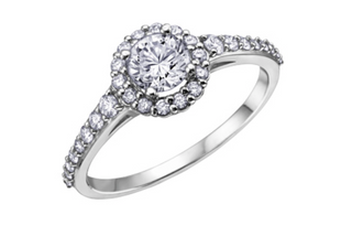 18K White Gold & Palladium Alloy (hypoallergenic) 0.51-0.80cttw Canadian Diamond Engagement Ring