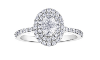 18K White Gold & Palladium Alloy (hypoallergenic) 0.60-1.03ttw Canadian Diamond Engagement Ring