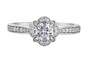 18K White Gold & Palladium Alloy (hypoallergenic) 0.68ttw Canadian Diamond Engagement Ring
