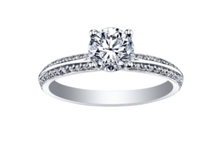 Diamond ring with a white background