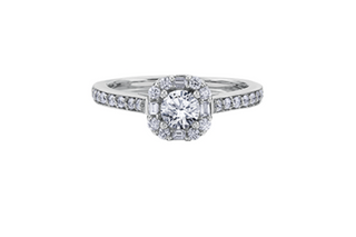 Diamond ring on a white background
