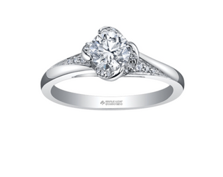 18K White Gold Palladium Alloy (hypoallergenic) 0.80-1.15cttw Round Brilliant Canadian Diamond Engagement Ring