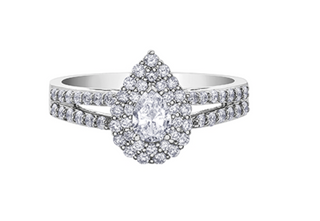 18K White Gold & Palladium Alloy (hypoallergenic)0.80cttw Canadian Diamond Engagement Ring
