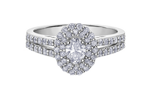 18K White Gold & Palladium Alloy (hypoallergenic)0.81cttw Canadian Diamond Engagement Ring