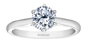 18K White Gold & Palladium Alloy (hypoallergenic) 1.00ct01.50ct Round Brilliant Canadian Diamond Engagement Ring