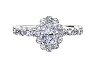 18K White Gold & Palladium Alloy (hypoallergenic) 1.50cttw Canadian Diamond Engagement Ring
