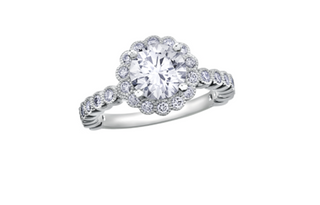 Diamond ring with a white background