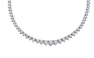 18K White Gold & Palladium Alloy (hypoallergenic) 9.03cttw Canadian Diamond Strand