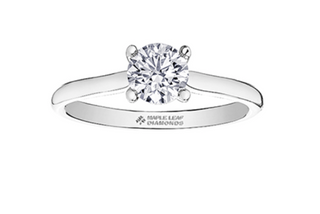18K White Gold & Palladium Alloy (hypoallergenic) 0.70-1.00cttw Round Brilliant Canadian Diamond Engagement Ring