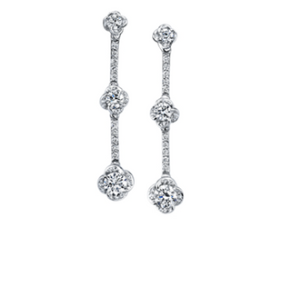 Pendientes de diamantes canadienses brillantes redondos de oro blanco de 18 quilates con aleación de paladio (hipoalergénico) de 0,78 quilates