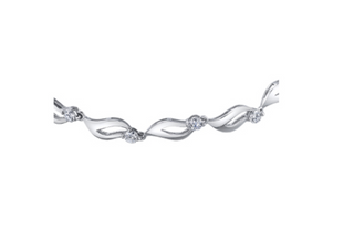 Oro blanco de 18 quilates con pulsera de tenis de diamantes canadienses de aleación de paladio (hipoalergénica) de 1,00 quilates