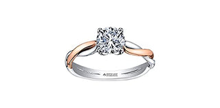 18K White & Rose Gold 0.60cttw Canadian Diamond Engagement Ring