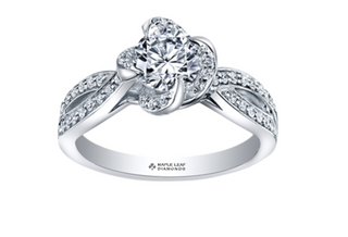 18K White & Rose Gold Palladium Alloy (hypoallergenic) 0.55-1.25cttw Round Brilliant Canadian Diamond Engagement Ring