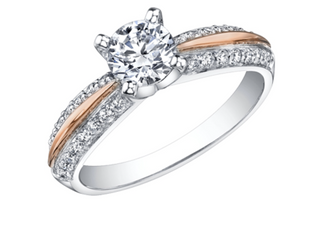 18K White & Rose Gold With Palladium Alloy (hypoallergenic) 0.65-2.30cttw Canadian Diamond Engagement Ring