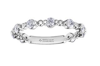 18K White, Yellow, or Rose Gold With Palladium Alloy (hypoallergenic) 0.63cttw Canadian Diamond Band
