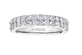 18K White, Yellow, or Rose Gold With Palladium Alloy (hypoallergenic) 1.04cttw Canadian Diamond Band