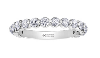 18K White, Yellow, or Rose Gold with Palladium Alloy (hypoallergenic) 0.50-1.20cttw Canadian Diamond Band